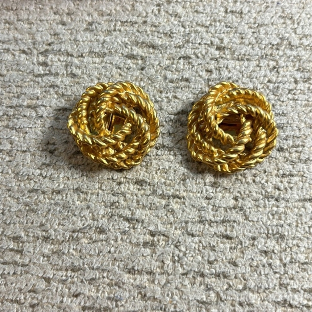 Vintage shoe‎ clips Womens OS Gold Twisted Rope Love Knot Vintage Style